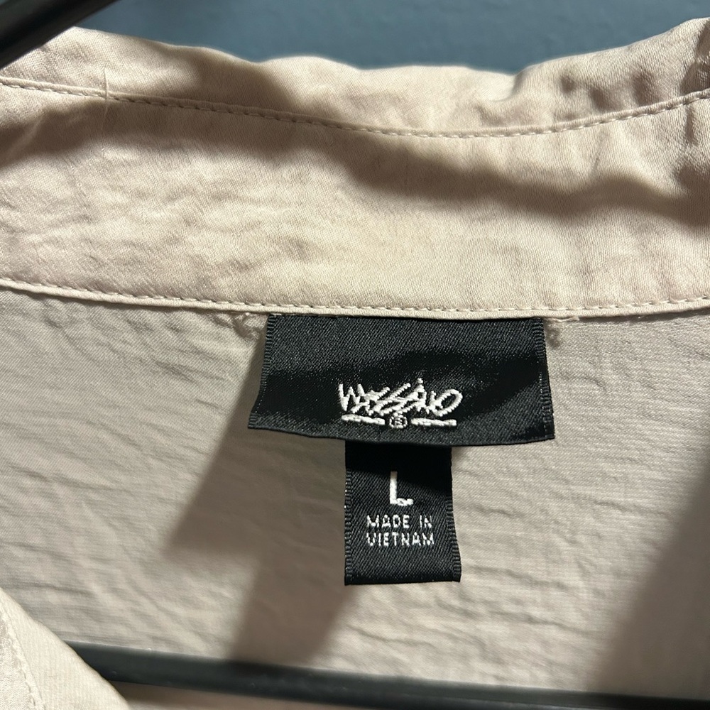 Wrangler Beige Button-Front Utility Blouse - Picture 3 of 8